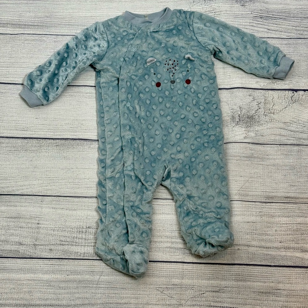 Kyle & Deena Baby Plush Footed Sleeper 3-6M Blue Bear One-Piece